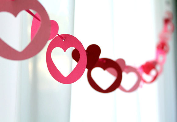 Decoración de San Valentín corazones de papel - Decoración de interiores